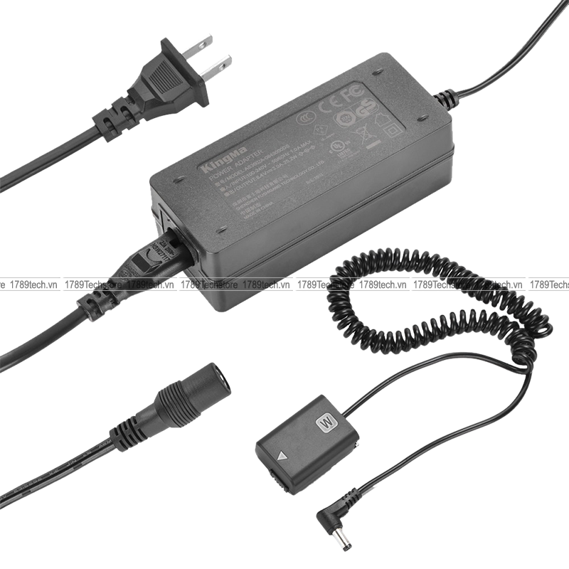 Bộ pin giả Kingma và nguồn điện EU Plug Power Adapter (FW50)